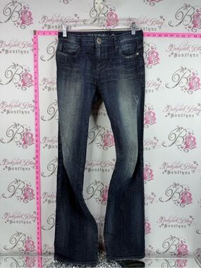 Guess jeans denim Embroidered pockets back Dark Blue Flare Jeans